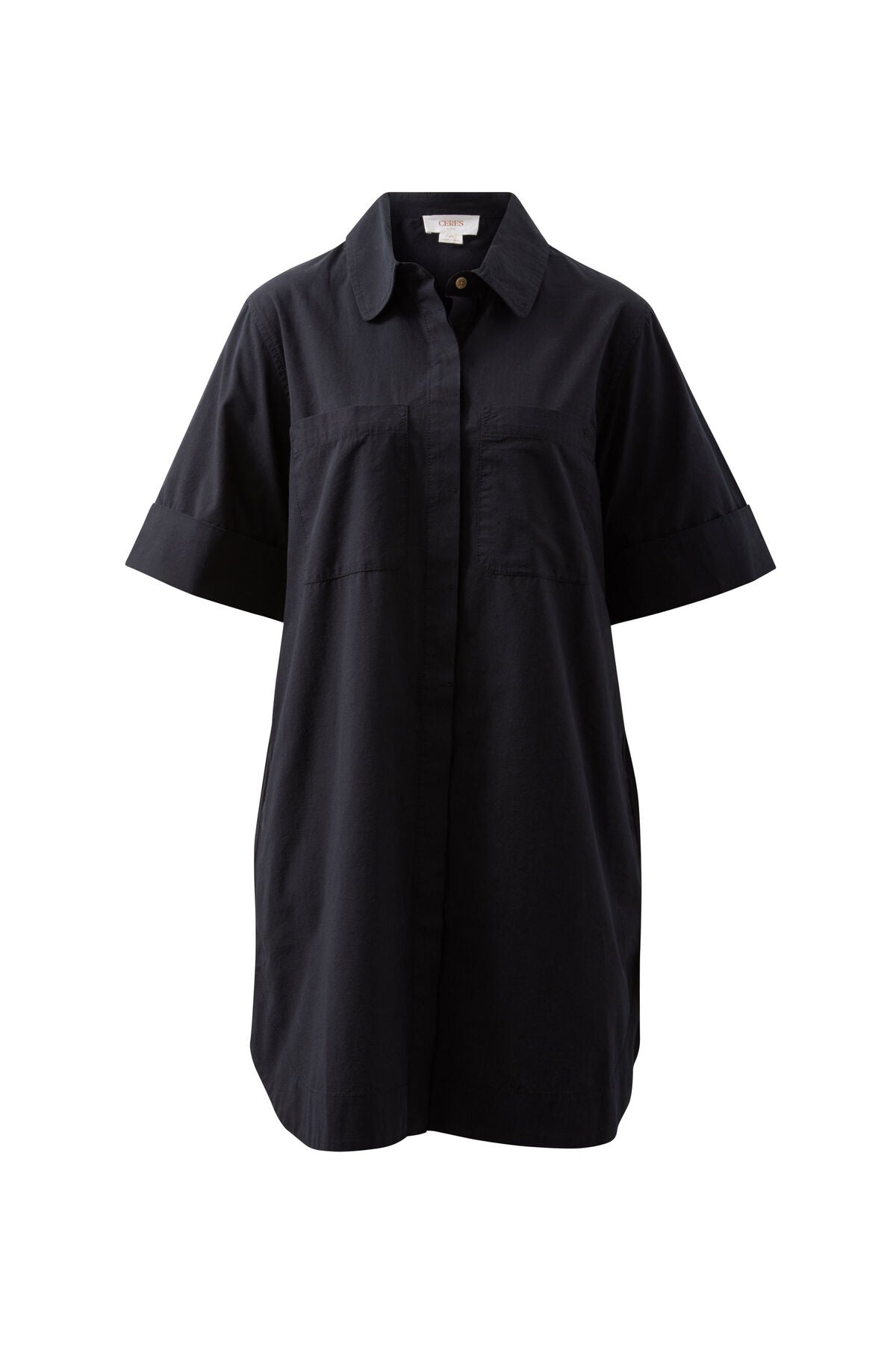 Sara Mini Shirt Dress- Black