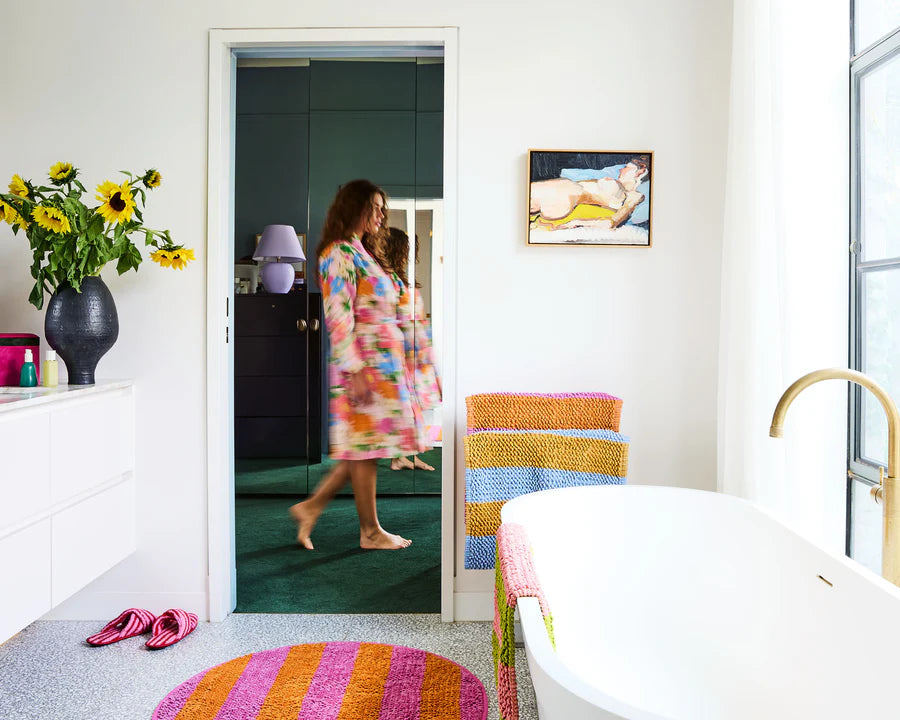 Fun Times Stripe Round Bath Mat