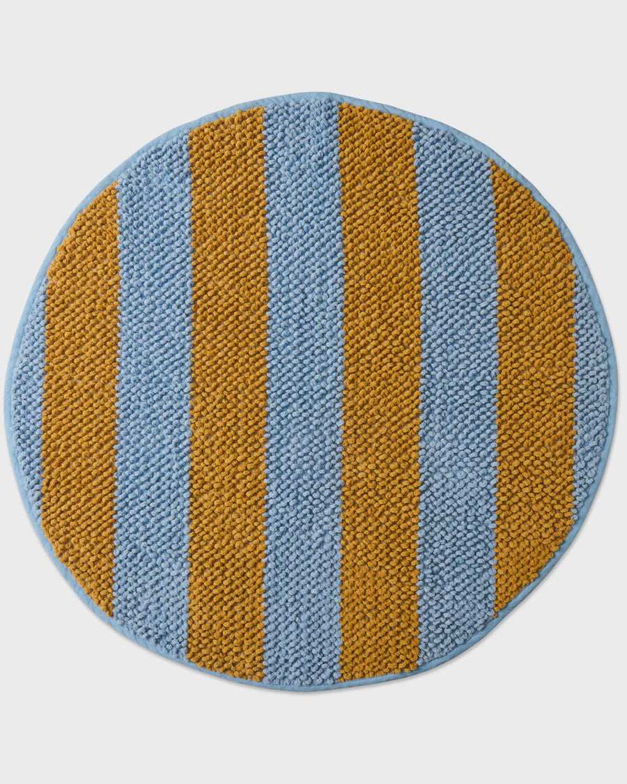 Como Stripe Round Bath Mat