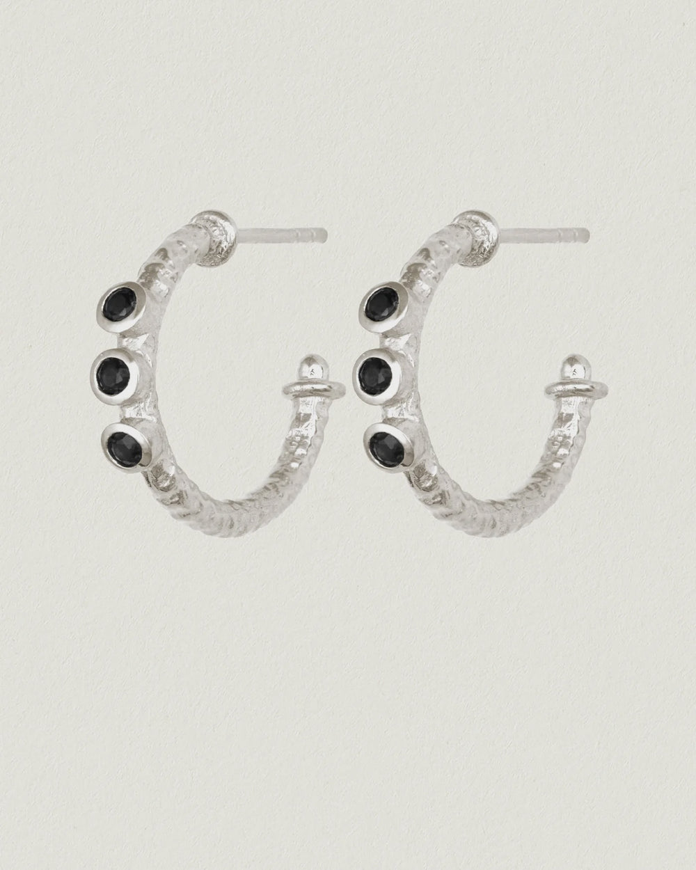 Align Earrings Sterling Silver l Black Spinel Gemstones
