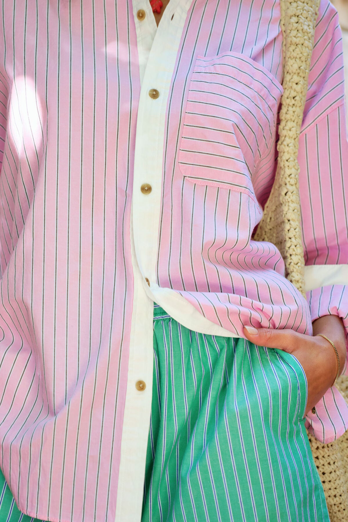 
                  
                    PETA OVERSIZED SHIRT- HIBISCUS PINK TRIPLE STRIPE WHITE COLLAR
                  
                