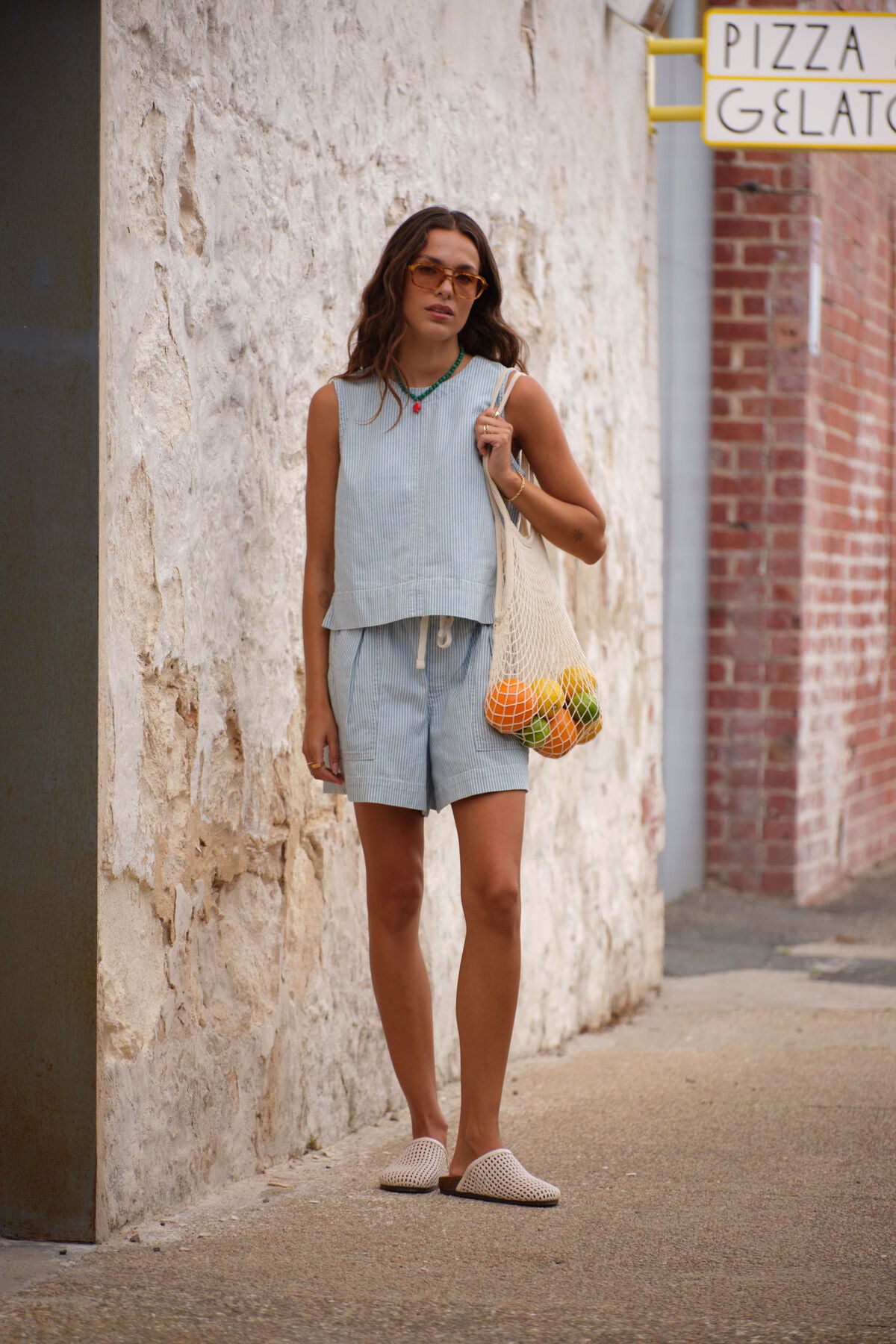 
                  
                    Darcy Relaxed Everyday Short- Indigo White Stripe
                  
                