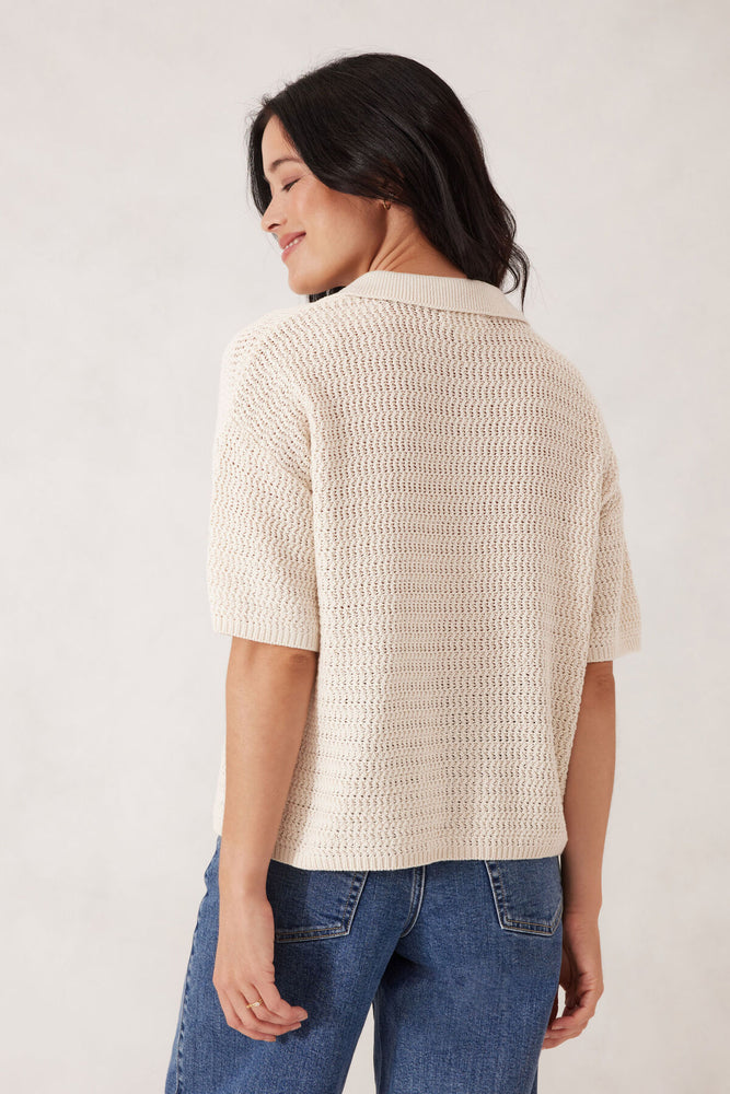 
                  
                    BOXY BUTTON THROUGH KNIT/ECRU
                  
                