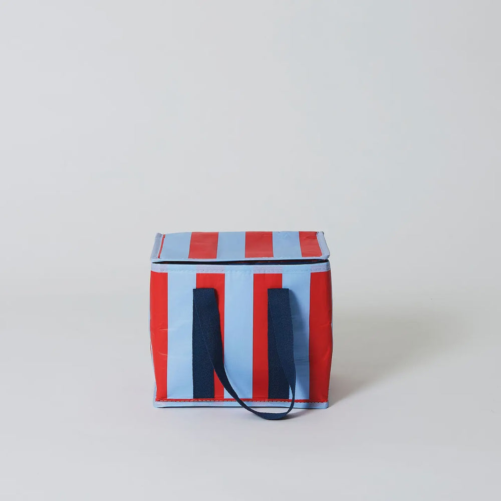 Red Blue Stripe Mini Insulated Tote