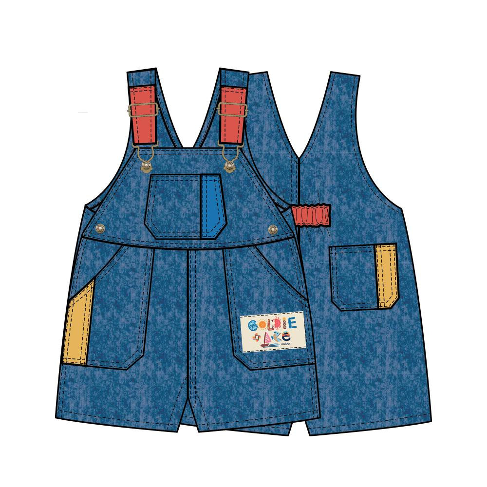 PRIMARY POP BURTON DENIM OVERALLS