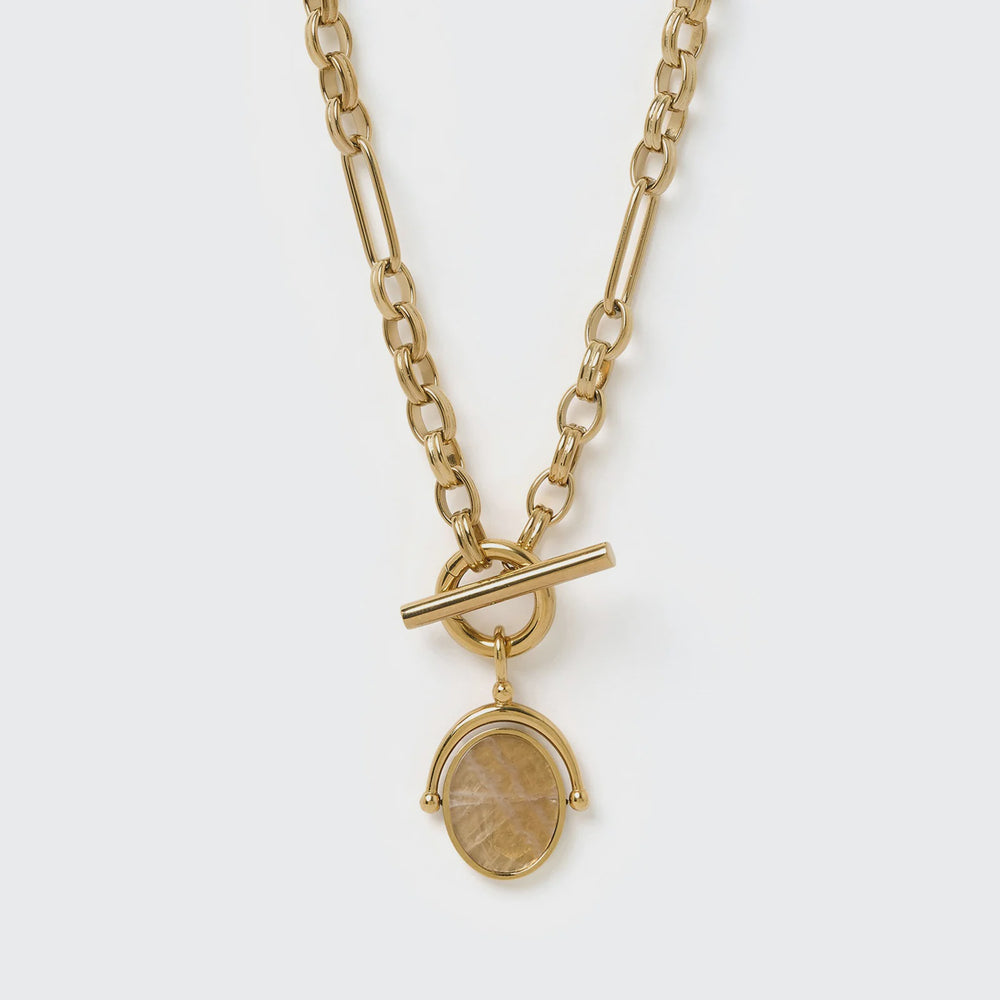 Delilah Spinner Necklace- Rose Quartz