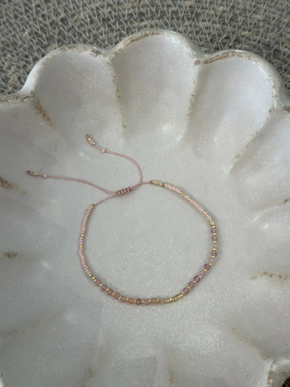 Bead Bracelet Pink/Gold
