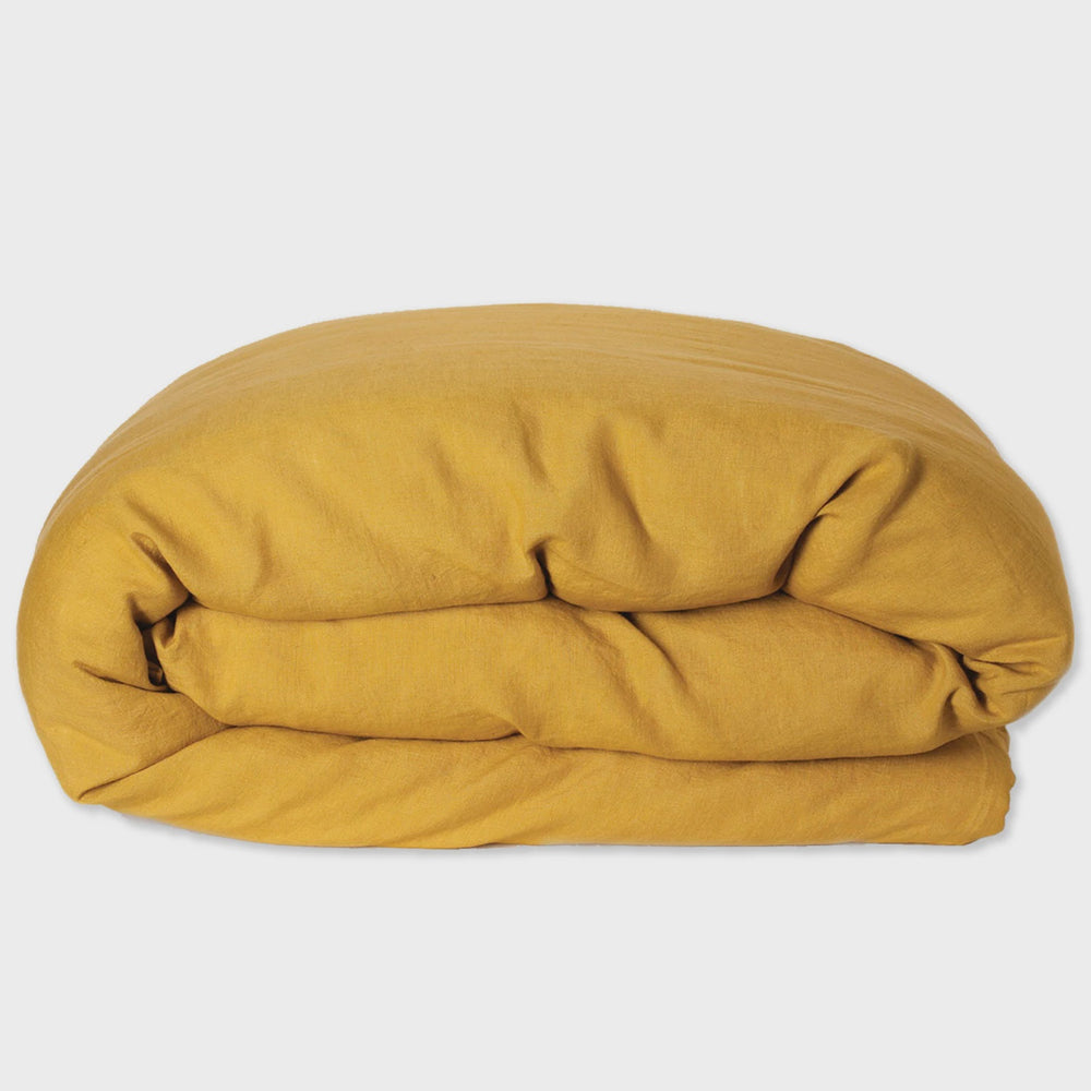 American Mustard Linen Quilt Cover- Queen