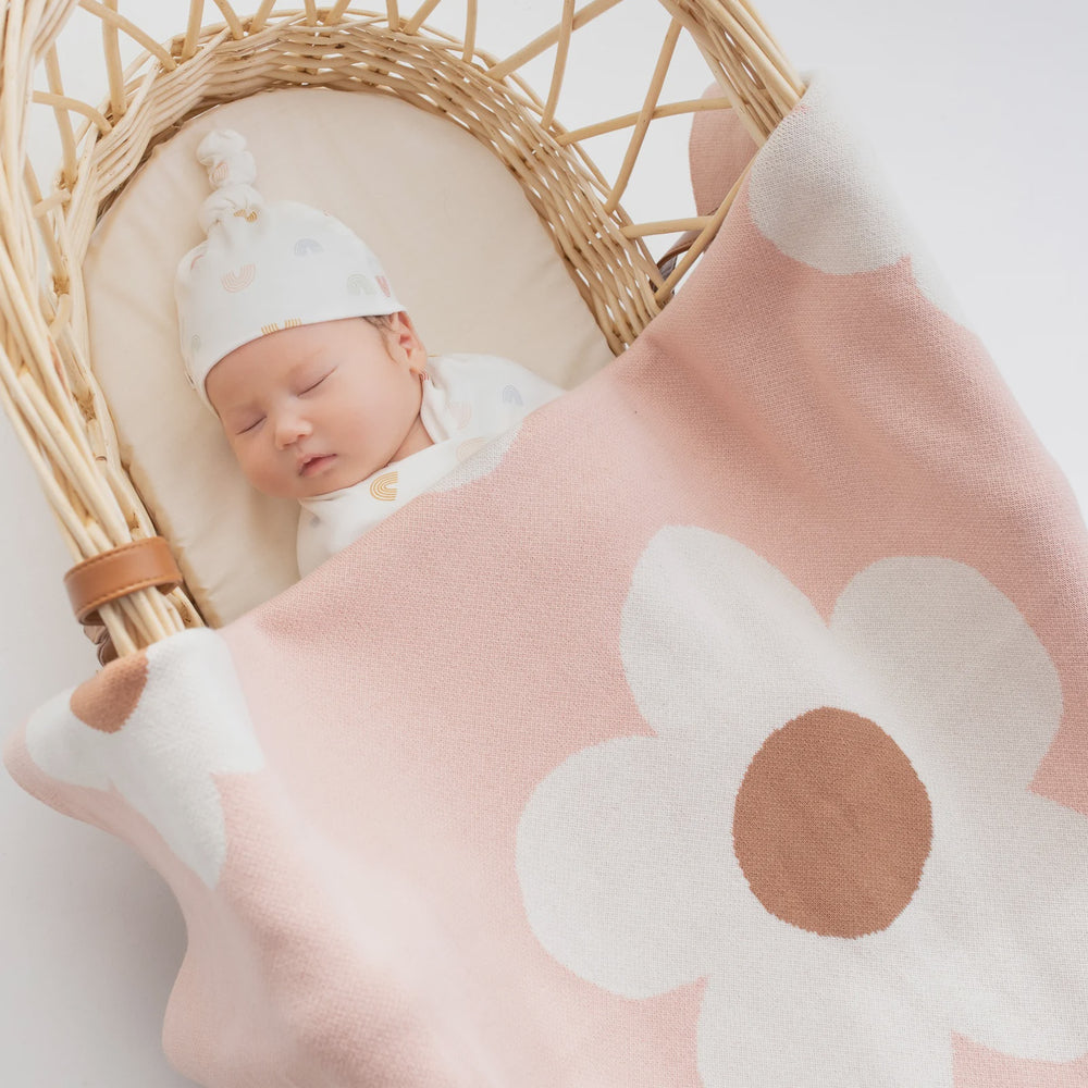 Kynd Baby Knitted Blanket- Blossom 100% Organic Cotton