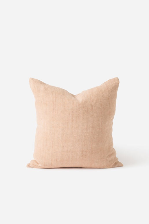 Heavy Linen Jute Cushion Blush