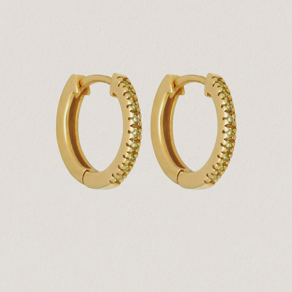 Chloe Peridot Huggies Gold