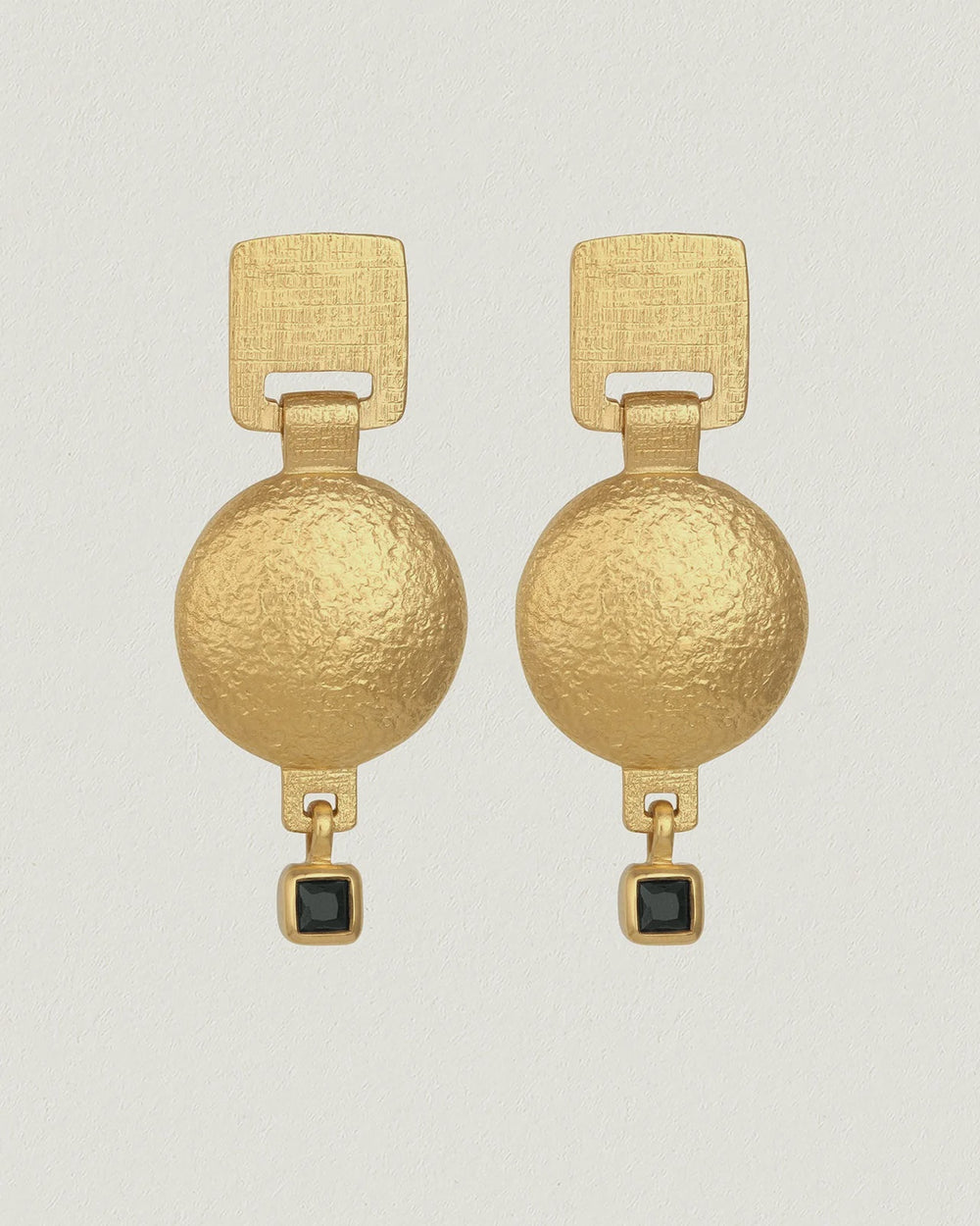 Plato Earrings Gold Vermeil - GOLD VERMEIL - BLACK SPINEL
