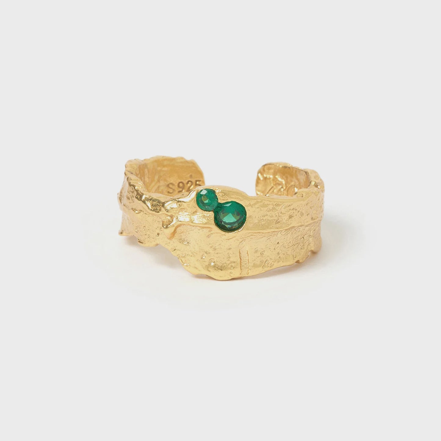 
                  
                    Anya Gold and Emerald Ring
                  
                
