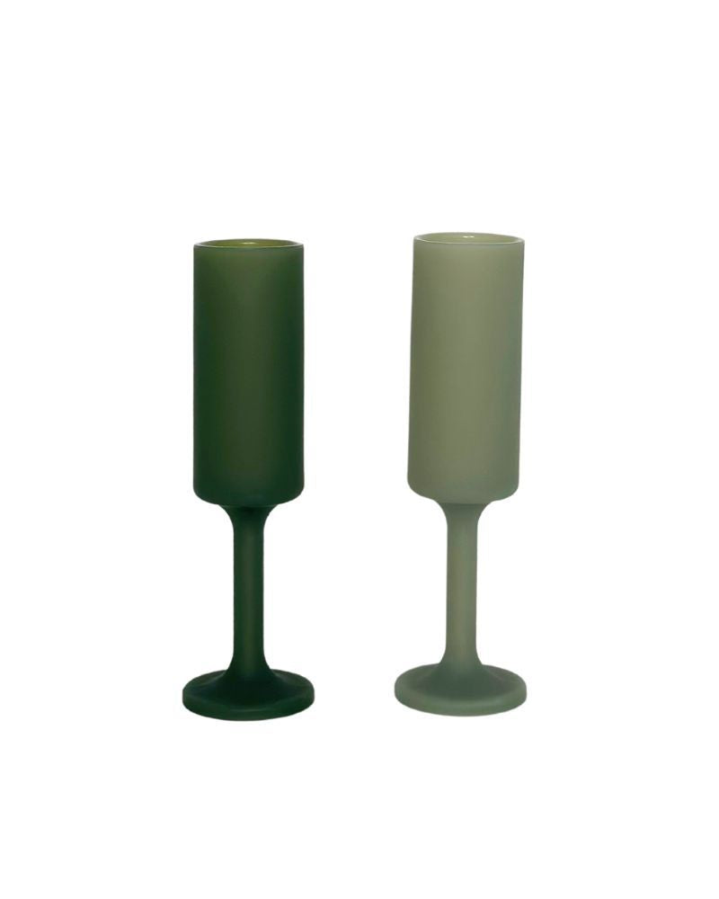 Sage + Olive | Seff | Silicone Unbreakable Champagne Flutes