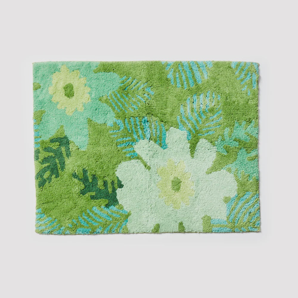 Bonnie & Neil Sunset Floral Green Bathmat