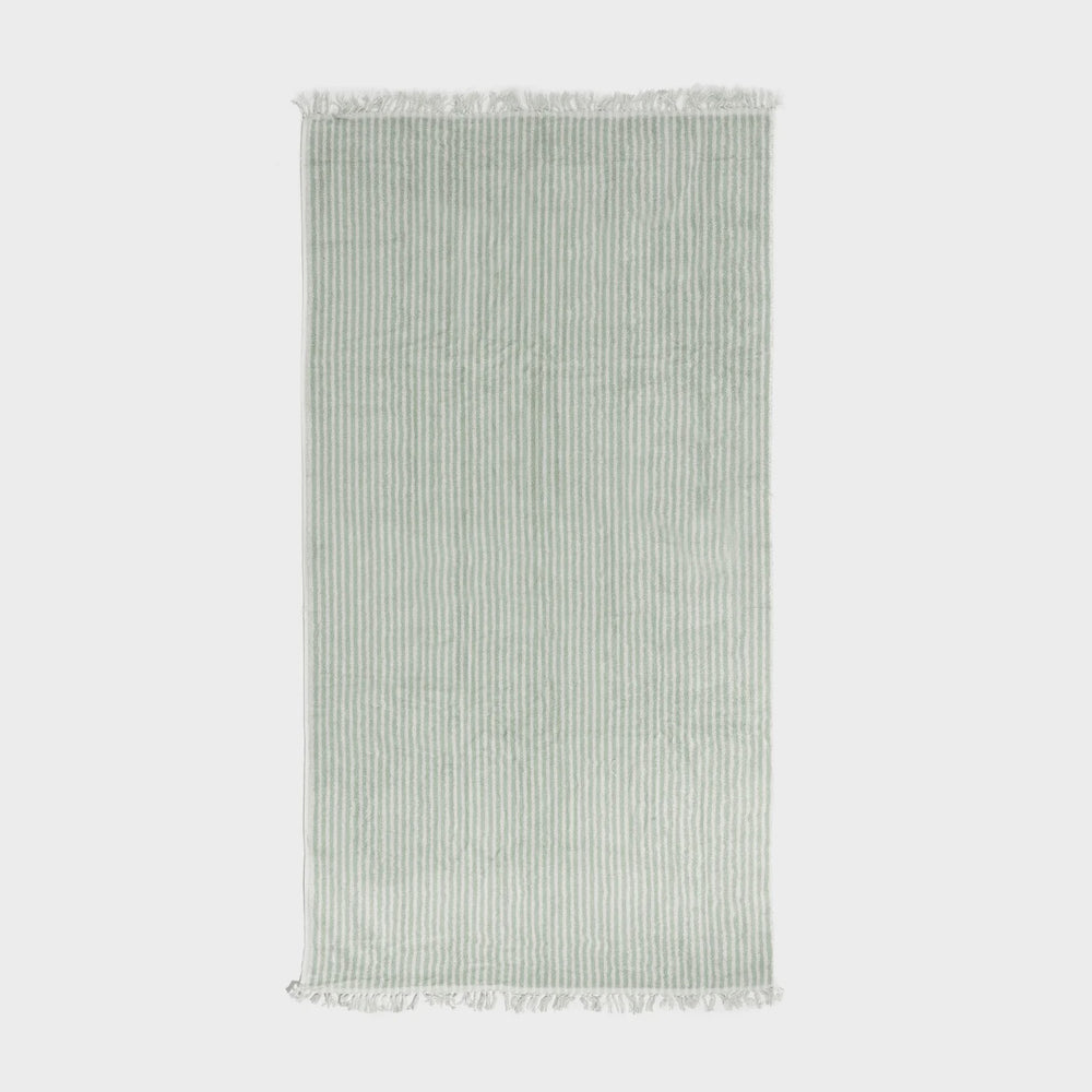 The Beach Towel- Lauren's Sage Stripe
