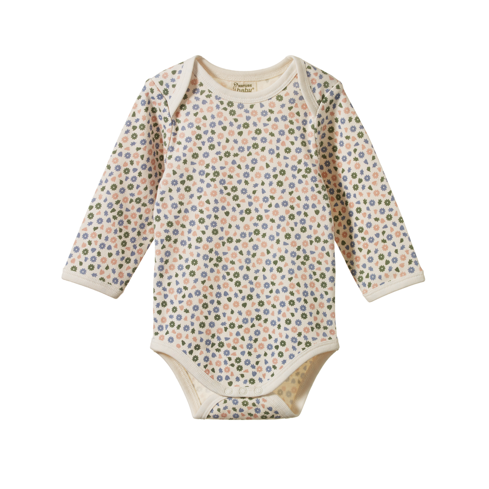 Long Sleeve Bodysuit- Chamomile Blooms