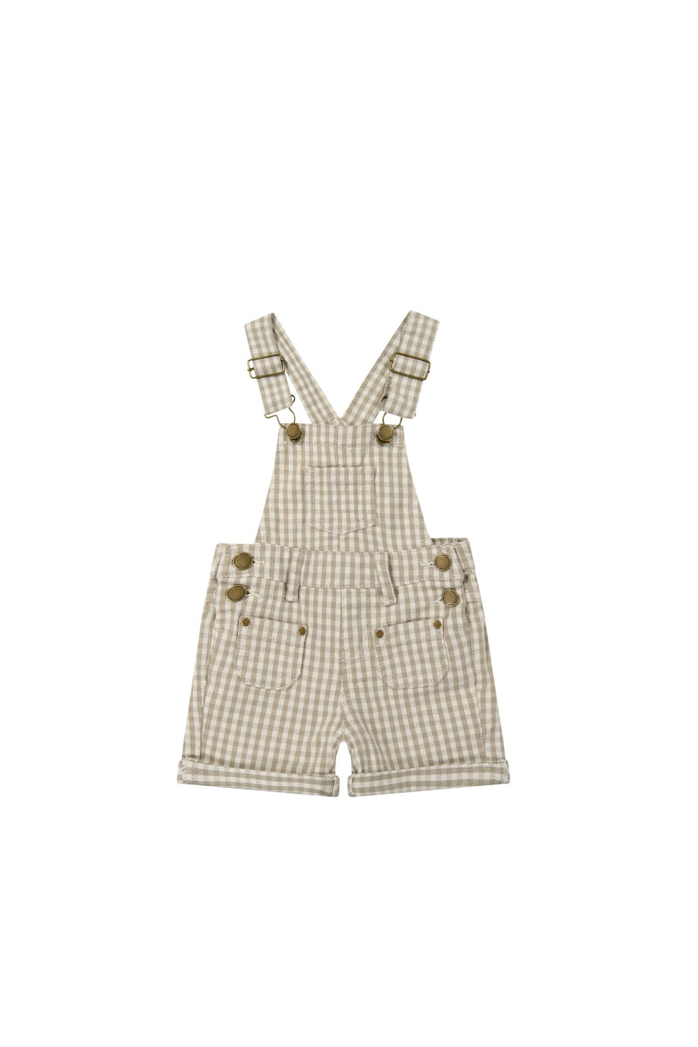 Chase Cotton Twill Short Overall- Gingham