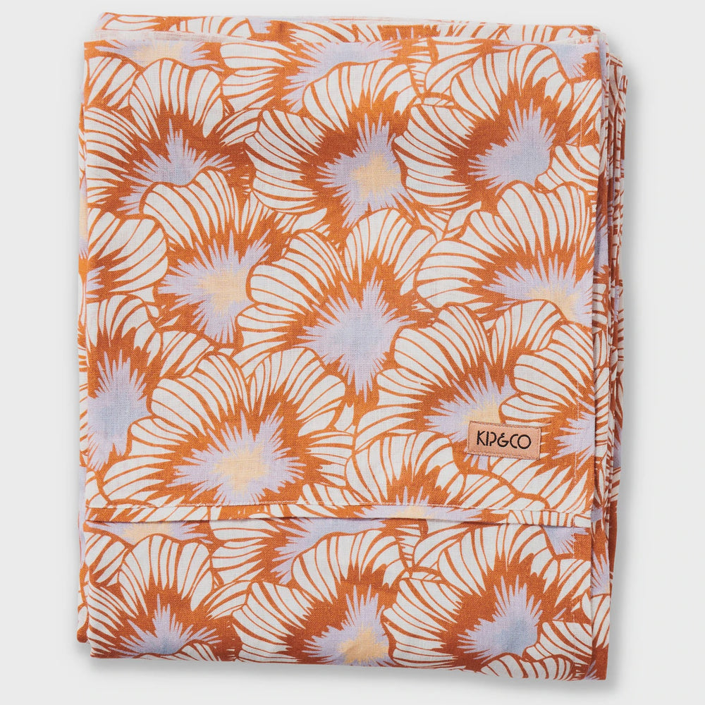 Hibiscus Linen Flat Sheet- Queen