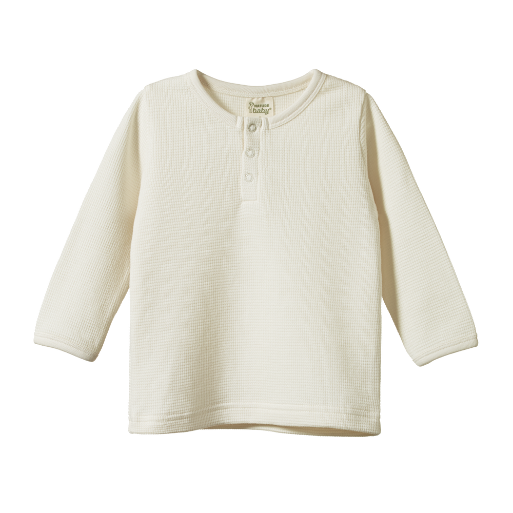 Henley Tee Waffle- Natural