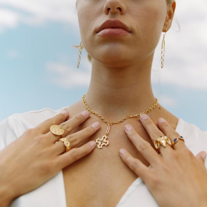 
                  
                    Temple of the Sun Arielle Ring Gold - The Artisan Storeroom
                  
                