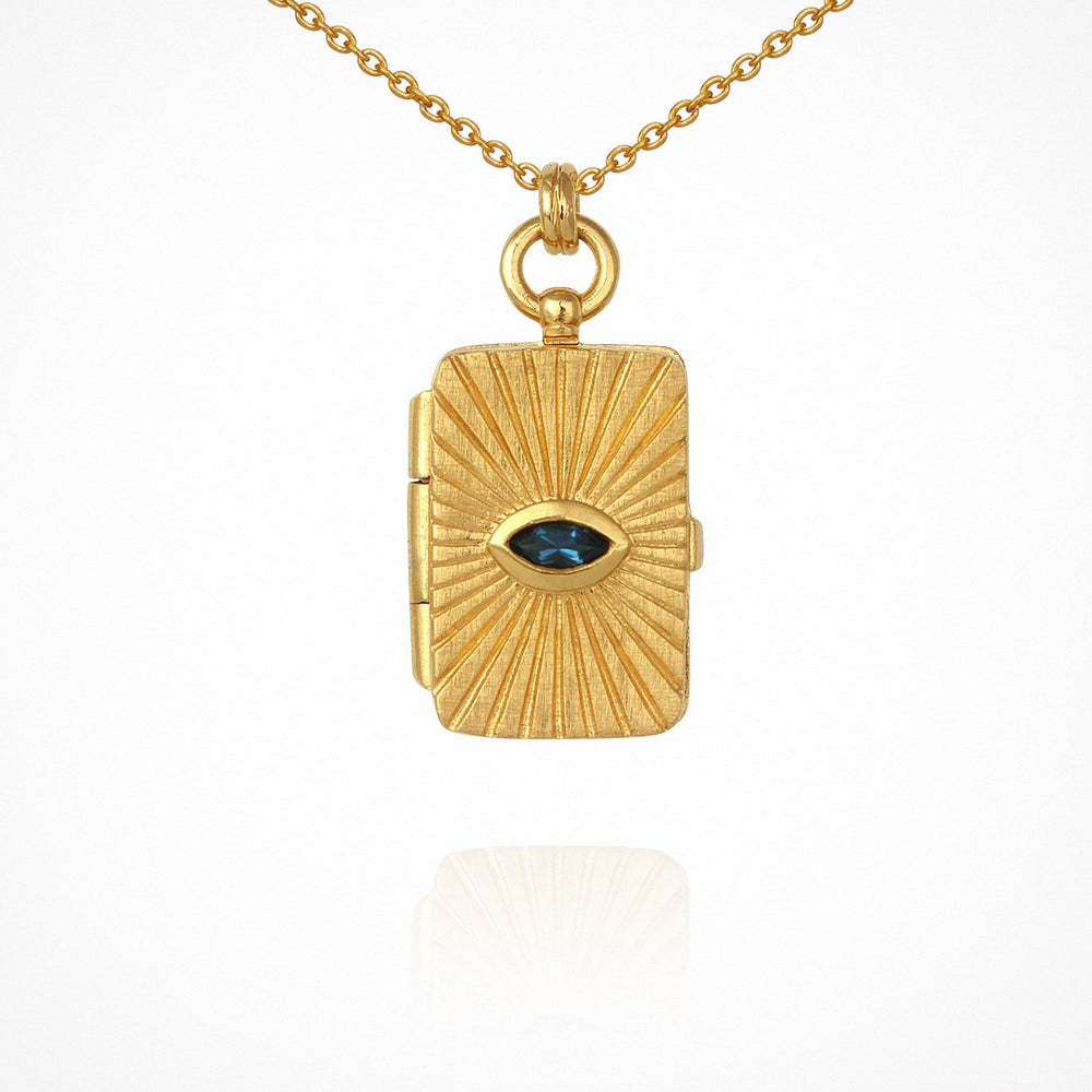 Temple of the Sun Meri Locket Necklace Gold - The Artisan Storeroom