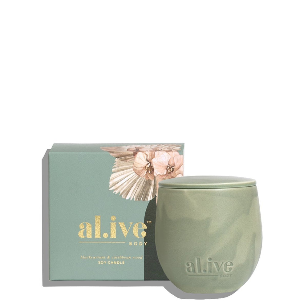 al.ive body Soy Candle- Blackcurrant & Caribbean