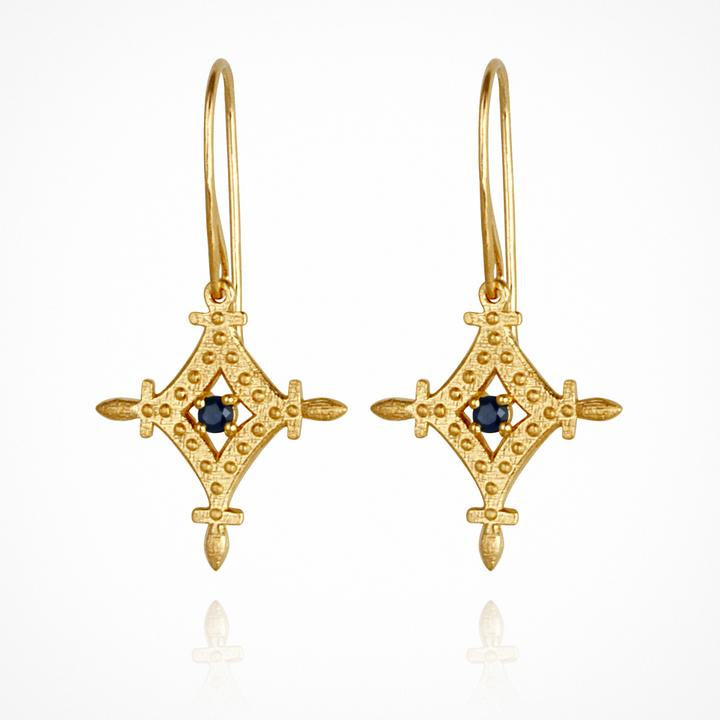 Temple of the Sun Corin Earrings Gold - The Artisan Storeroom