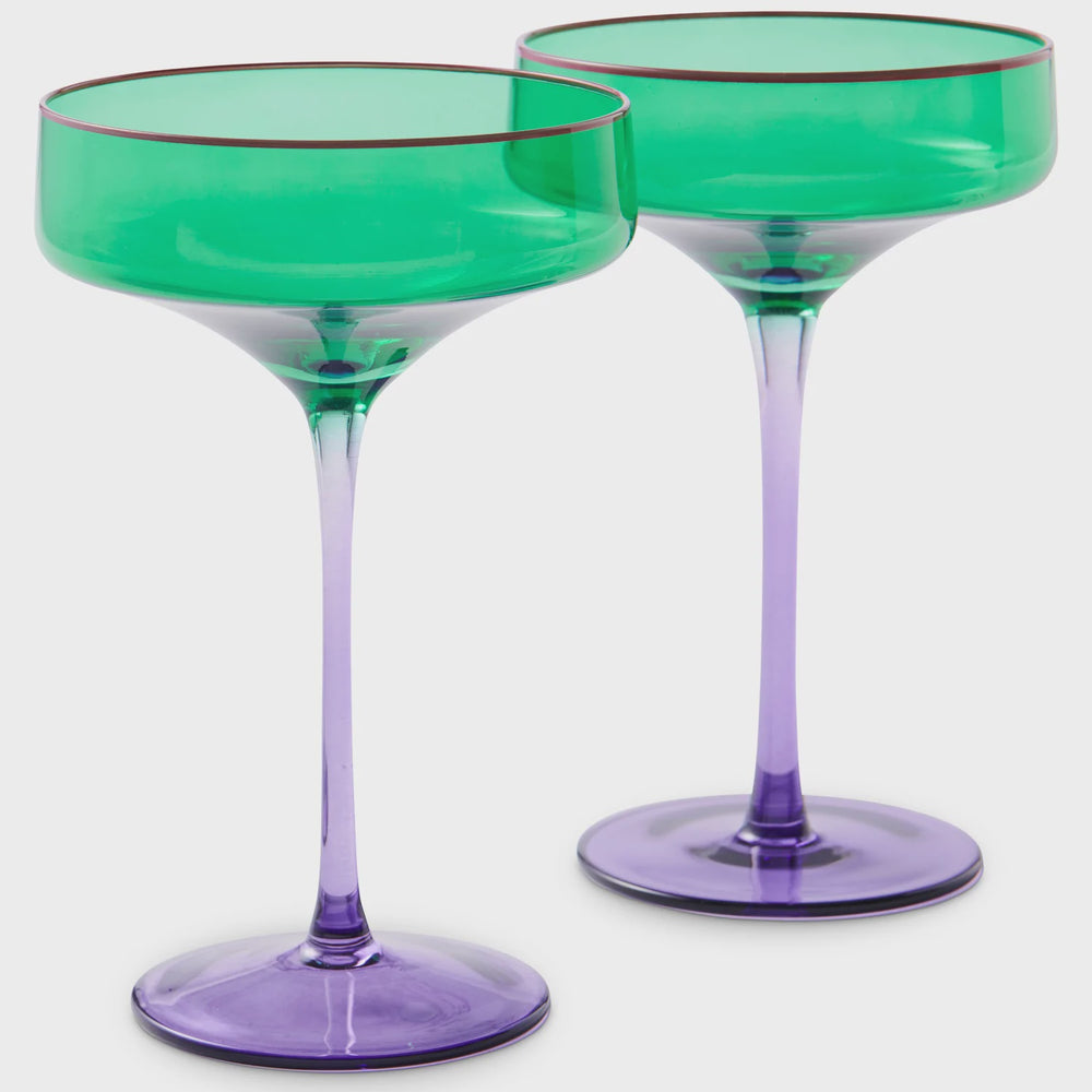 Jade Coupe Glass Set of 2