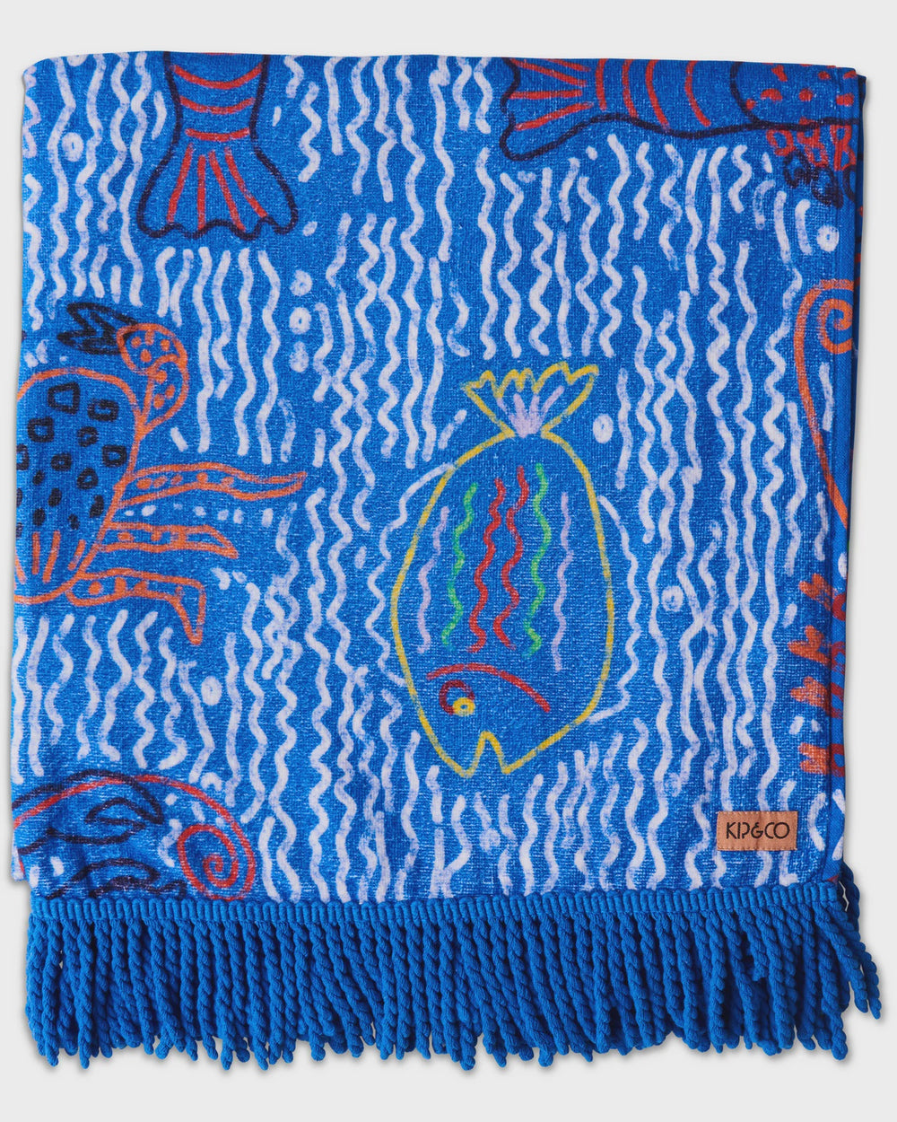 The Deep Blue Printed Terry Bath Sheet / Beach Towel