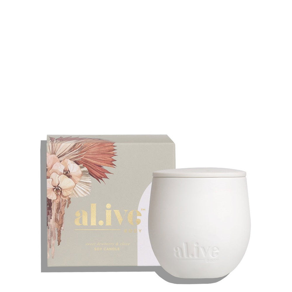 al.ive body Soy Candle- Sweet Dewberry & Clove