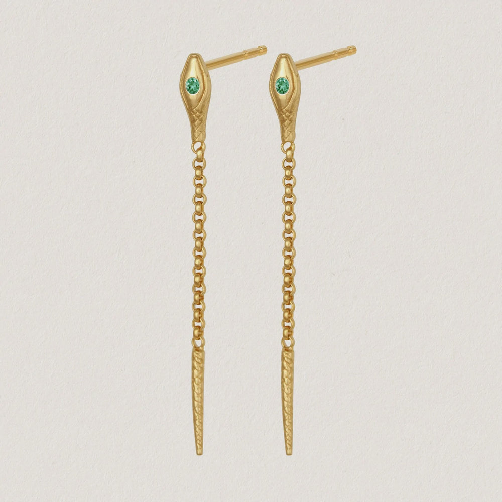 Althea Emerald Earrings Gold