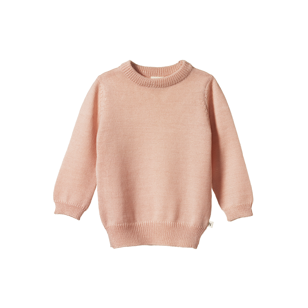 Merino Knit Pullover- Rose Dust